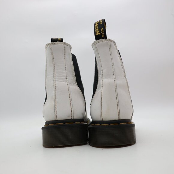 Doc Dr Martens White Leather 2976 Chelsea Boot Women's Size 8 Pull On Shoes - Picture 4 of 12